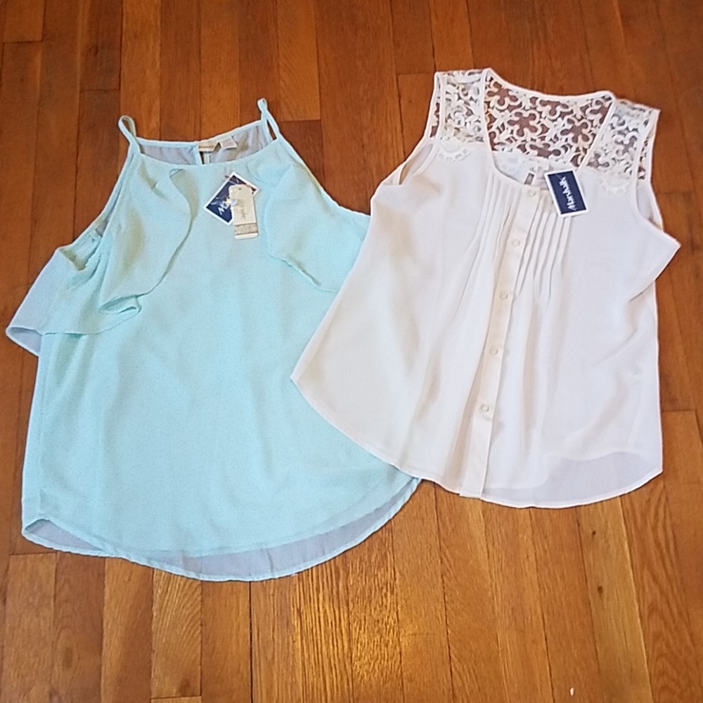 2 100% polyester blouses